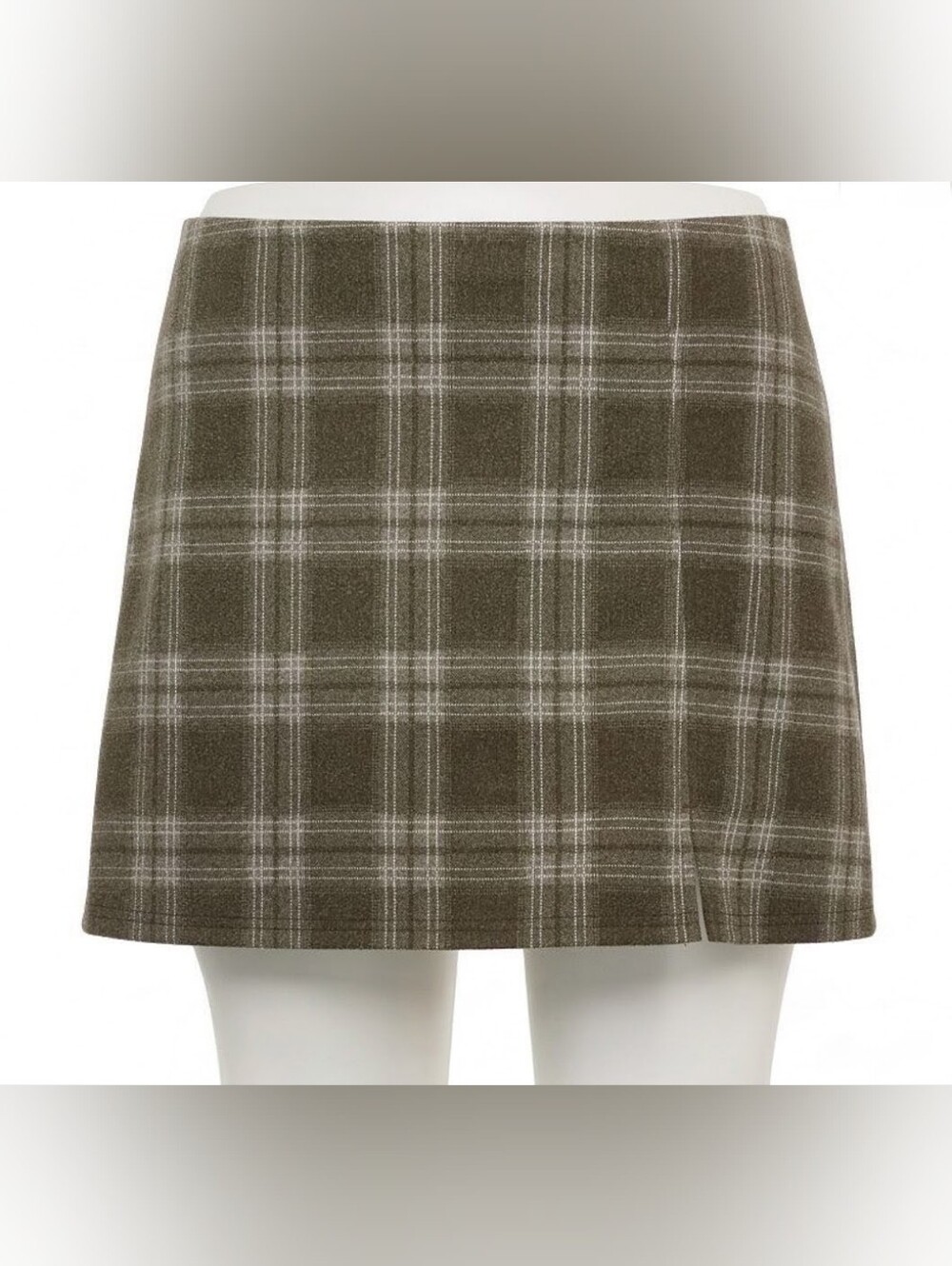 SO Charcoal Plaid A-Line Mini Skort